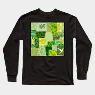 Green oasis patchwork Long Sleeve T-Shirt